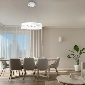 LED Stmievateľný luster na lanku LED/90W/230V 3000-6500K biela + diaľkové ovládanie