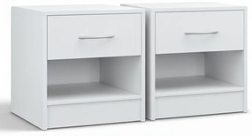 Casaria Set nočných stolíkov BIANCA, 2 ks, 41x39x28cm, biela