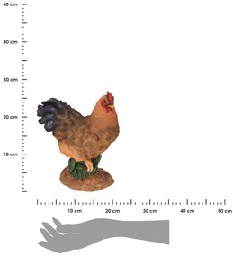 Záhradná figúrka z polistone Hen, 27 cm, viacfarebná