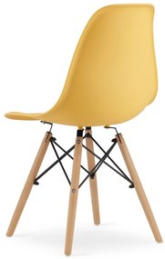 Set troch jedálenských stoličiek OSAKA horčicové (hnedé nohy) (3ks)