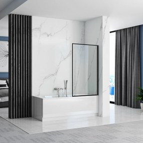 Vaňová zástena REA LAGOS FIX 80 cm, čierna/transparent
