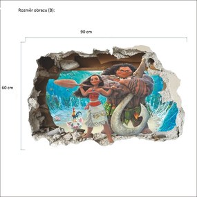 Veselá Stena Samolepka na stenu na stenu Odvážna Vaiana Veľkosť: 70 x 50 cm