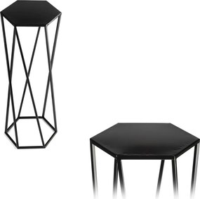 STOJAN NA KVETINÁČ HEXAGON 70X24X27 CM ČIERNA