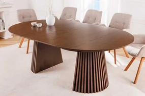 Rozťahovací jedálenský stôl z masívu a MDF Valhalla Wood Dub tmavý 120-160-200cm