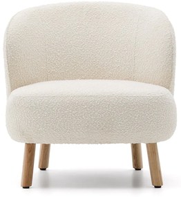 Krémové kreslo z textílie buklé Ulit – Kave Home