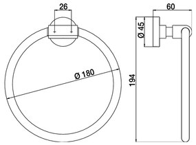 Emco Eposa - Kruhový držiak pre uterák Ø 180 mm, chróm 085500102