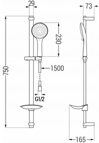 Mexen sprchový set DB74, chróm/biela, 785744584-00