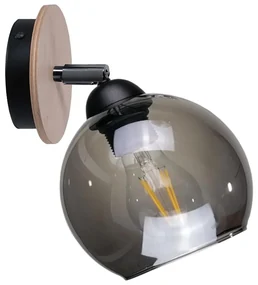Keter Lighting Nástenné bodové svietidlo UNO WOOD 1xE27/60W/230V čierna/hnedá NA0221