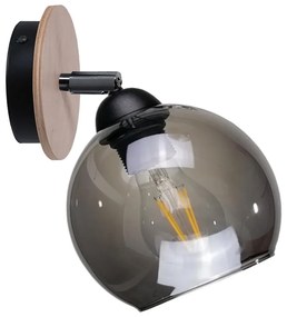 Nástenné bodové svietidlo UNO WOOD 1xE27/60W/230V čierna/hnedá