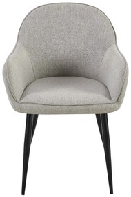 Stolička s podrúčkami Boise - látka, nohy čierny kov - Sivá