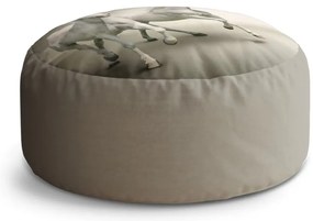 Taburet Circle dvaja bieli kone, sivá