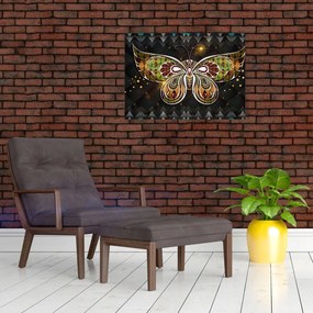 Sklenený obraz - Čarovný motýľ (70x50 cm)
