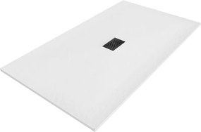 Mexen Hugo, obdĺžniková sprchová vanička SMC 180 x 100 cm, biela, čierna krytka, 42101018-B