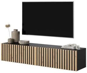 TV skrinka/stolík Tenessie 138  (čierna + dub artisan). Akcia -18%. Vlastná spoľahlivá doprava až k Vám domov. 1098789