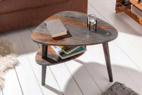 Dizajnový konferenčný stolík Lorelei 55 cm Sheesham sivý