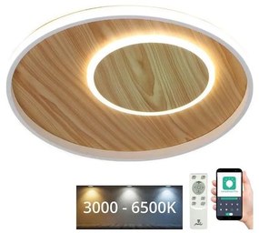 NEDES LED Stmievateľné stropné svietidlo LED/65W/230V 3000-6500K hnedá +diaľkové ovládanie ND4051