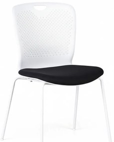 Plastová konferenčná stolička OPEN, biela/čierna