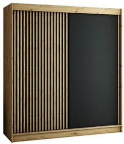 Skriňa Lamelo 200 Dub Artisan/čierna