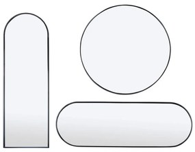 Čierne nástenné zrkadlo Bonami Essentials Layla, ø 80 cm