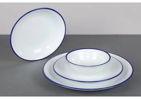 Jedálenská súprava 24 ks biela/modrá/porcelán