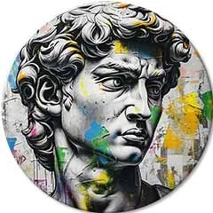 Okrúhle obrazy s akrylom Antický pohľad Davida