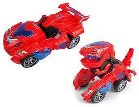 Zaparkorun Transformujúce sa dinosaurie auto s LED DYNOCAR - Červené