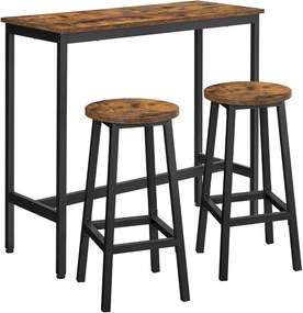 Barový set Vasagle Primer hnedý/čierny