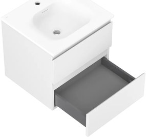 Mexen Orio, kúpeľňová skrinka 50 cm s umývadlom Vela, 2 zásuvky, biela matná, 91A10-05047-2-BFF01-W23M01