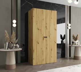 Šatníková skriňa 100 cm Parna 1 (dub artisan + čierna). Akcia -21%. Vlastná spoľahlivá doprava až k Vám domov. 1125855