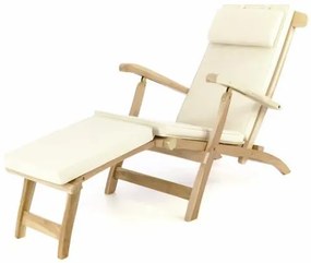 Divero Florentine 57035 Záhradné drevené lehátko + polstrovanie - béžové