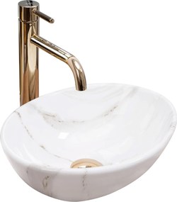 Rea Sofia mini Shiny Aiax, keramické umývadlo na dosku 35x26 cm, imitácia kameňa Aiax, REA-U8014