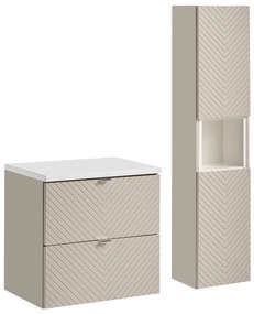 Koupelnová sestava Viva Cashmere s deskou a skříňkami 60 cm kašmírová