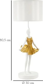 Stolná lampa Dancer 90,5 cm bielo-zlatá