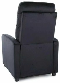Polohovacie kreslo Lennox Velvet, čierna