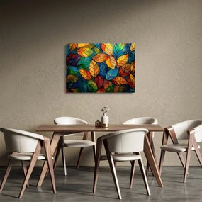 Sklenený obraz - Mozaika z listov (70x50 cm)