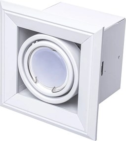 Podhľadové svietidlo Blocco, 1x biele kovové tienidlo, (možnosť polohovania), w