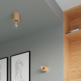 Stolná lampa Salgado, drevené telo svietidla