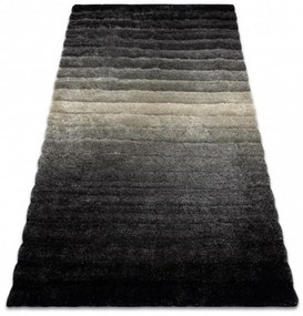 Luxusný kusový koberec shaggy Pasy sivý 120x160cm