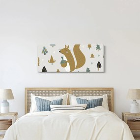 Obraz - Veverička s orieškom (120x50 cm)