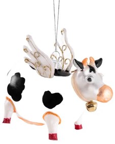 Vianočná ozdoba GLASSO kravička s krídlami 715099