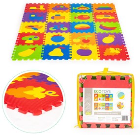 Vzdelávacia penová podložka/puzzle EVA 20 dielov 148x119cm ECOTOYS