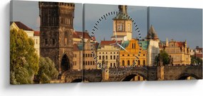 Obraz - Karlov most (s hodinami) (90x30 cm)