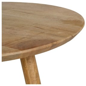Okrúhly konferenčný stolík z mangového dreva v prírodnej farbe ø 60 cm Mao – Ixia