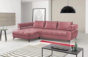 Rohová sedacia súprava Paris, staroružová látka, ľavý roh