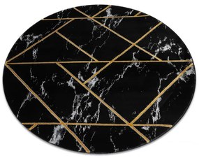 Koberec EMERALD exkluzívny 2000 kruh čierny / zlatý