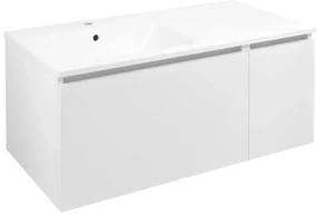 Sapho Sapho, LOREA skrinka s umývadlom 101x46x51,5cm (70+30cm), ľavá, biela matná, LE070-3131-L-01