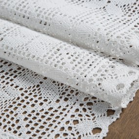 EUROFIRANY AŽÚROVÝ BEHÚŇ NA STÔL MARTHA 40X140 CM BIELY