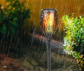 SADA 4 solárnych LED bateriek s efektom plameňa a ohňa IP44 do záhrady