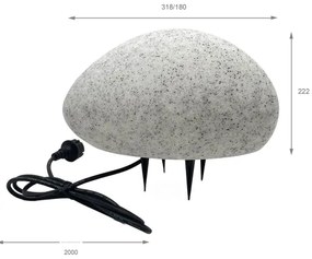 Vonkajšie dekoračné svietidlo LUMISTONE 1xE27/15W/230V IP65 priemer 31,8 cm