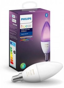 PHILIPS HUE Múdra LED stmievateľná žiarovka HUE s funkciou RGB, E14, B39, 4W, 470lm, teplá biela-studená biela